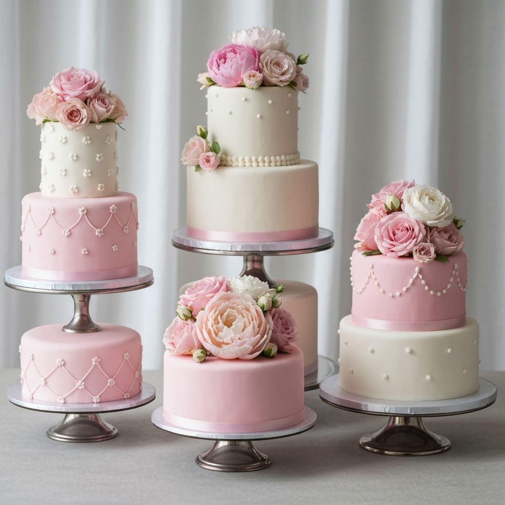 Elegantly decorated custom celebration cake with edible flowers and fondant details